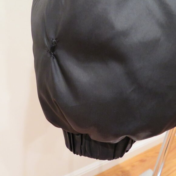 Men Large Black Puffer Jacket Eddie Bauer Goose Down Hood Lightweight Quilted - Picture 7 of 16